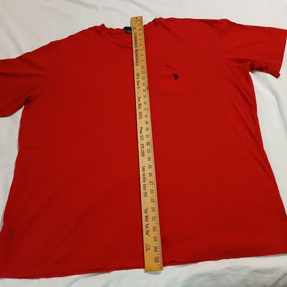 U.S. Polo ASSN. Men's 4XLT Red Short-Sleeved 100% Cotton T-Shirt front Pocket - Picture 4 of 8